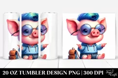 Cute Vibrant Baby Pig 20 Oz Tumbler Product Image 1