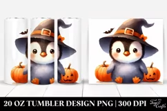 Spooky Baby Penguin Halloween Clipart, Transparent 20 Oz Product Image 1