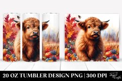 Abstract Watercolor Highland Cow. 20 oz Tumbler Design Product Image 1