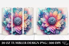 Abstract Vibrant Shiny Anemone Diamonds | 20 oz Tumbler Product Image 1