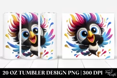 Colorful Cartoon Magpie Dancing 20 Oz Tumbler Product Image 1