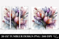 Abstract Crocus Watercolor Clipart, Transparent 20 Oz Product Image 1