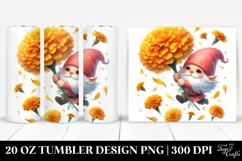 Colorful Floating Gnome Marigold 20 Oz Tumbler Product Image 1