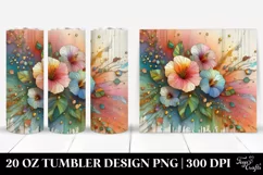 Colorful Abstract Wooden Stained Nasturtium | 20 Oz Tumbler Product Image 1