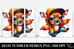 Cute Baby Deer Dressed for Rain, Transparent 20 Oz Tumbler Product Image 1
