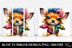 Cute Baby Deer Dressed for Rain, Transparent 20 Oz Tumbler Product Image 1