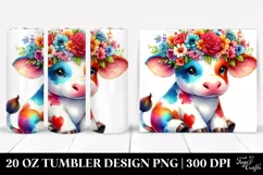 Cute Cartoon-Style Cow 20 Oz Tumbler Product Image 1