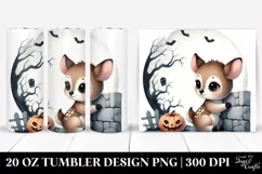 Spooky Baby Deer Halloween Clipart, Transparent 20 Oz Product Image 1