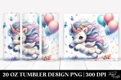 Baby Unicorn Tumbling with Spring Petals | 20 oz Tumbler Product Image 1