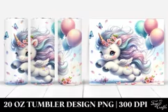 Baby Unicorn Tumbling with Spring Petals | 20 oz Tumbler Product Image 1