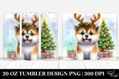 Expressive Baby Akita with Christmas Lights, Transparent 20 Product Image 1