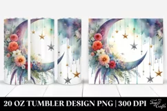 Vibrant Flowers, Half Moon Stars | 20 oz Tumbler Product Image 1
