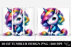 Cute Unicorn Sitting 20 Oz Tumbler Product Image 1
