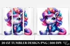 Cute Unicorn Sitting 20 Oz Tumbler Product Image 1