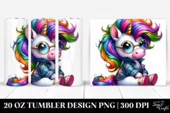 Cute Unicorn Sitting 20 Oz Tumbler Product Image 1