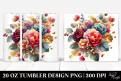 Abstract Bouquet with Gold Foil | 20 Oz Tumbler Product Image 1