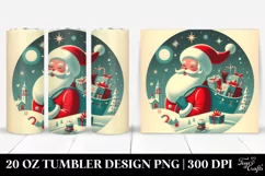 Simple Retro Santa Clipart, Transparent 20 Oz Tumbler Product Image 1