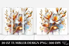20 Oz Tumbler Sublimation | Abstract Shiny Freesia Product Image 1