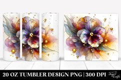 Shiny Pansy with Golden Insertions | 20 oz Tumbler Product Image 1