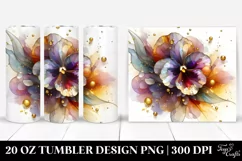 Shiny Pansy with Golden Insertions | 20 oz Tumbler Product Image 1