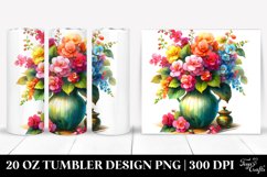 20 Oz Tumbler Sublimation | Colorful Watercolor Vase with Product Image 1