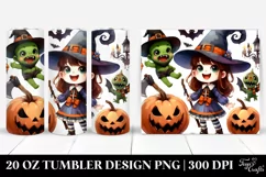 Watercolor Funny Witch, Transparent 20 Oz Tumbler Product Image 1