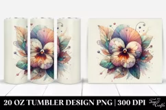 Abstract Wooden Pansy | 20 Oz Tumbler Product Image 1