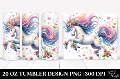 Colorful Unicorn Tumbling Spring Petals | 20 oz Tumbler Product Image 1