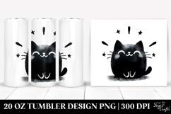 Funny Simple Black Cat Watercolor Product Image 1