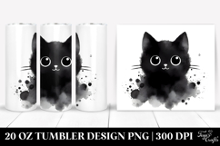 Funny Simple Black Cat Watercolor Product Image 1