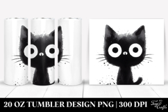 Funny Simple Black Cat Watercolor Product Image 1