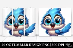 Cute Baby Blue Jay Cartoon | 20 Oz Tumbler Product Image 1