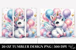 Watercolor Baby Unicorn Baloons | 20 oz Tumbler Product Image 1