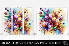 20 Oz Tumbler Sublimation | Colorful Stained Orchid Product Image 1