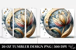 Wooden Stained Tulip Abstract | 20 Oz Tumbler Product Image 1