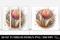 Wooden Stained Tulip Abstract | 20 Oz Tumbler Product Image 1