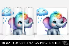 Colorful Smiling Elephant | 20 Oz Tumbler Product Image 1