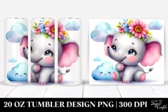 Colorful Smiling Elephant | 20 Oz Tumbler Product Image 1