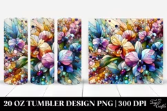 colorful Stained Orchid Glossy Splash | 20 oz Tumbler Product Image 1