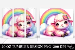 colorful Vibrant Lamb Rainbow | 20 oz Tumbler Product Image 1