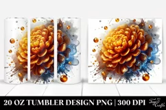 20 Oz Tumbler Sublimation | Glossy Marigold Watercolor Product Image 1