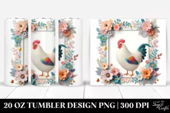 Colorful Frame Chickenfloral | 20 Oz Tumbler Product Image 1