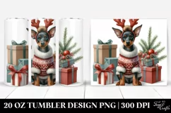 Watercolor Doberman Pinscher with Reindeer Horns, Product Image 1