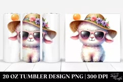 Colorful Sun Hat Baby Lamb | 20 Oz Tumbler Product Image 1