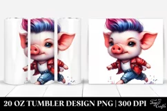 Cool Pig Pose, Transparent 20 Oz Tumbler Product Image 1
