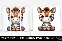 Colorful Plush Zebra | 20 Oz Tumbler Product Image 1