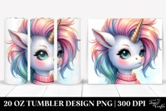 Watercolor Baby Unicorn Cool Haircut | 20 oz Tumbler Product Image 1
