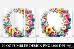 20 Oz Tumbler Sublimation | Colorful Watercolor Frame with Product Image 1