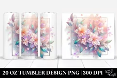 Abstract Jasmine Watercolor 20 Oz Tumbler Product Image 1