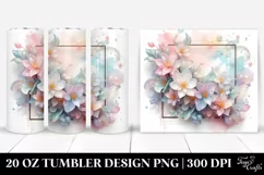 Abstract Jasmine Watercolor 20 Oz Tumbler Product Image 1